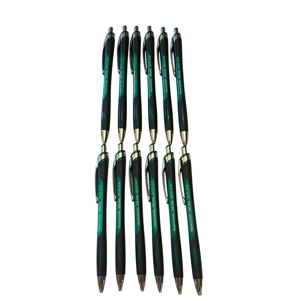 Paper Mate InkJoy 550 RT Retractable Ballpoint Pens 1.0mm Green Black 12ct NEW